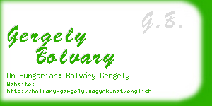 gergely bolvary business card